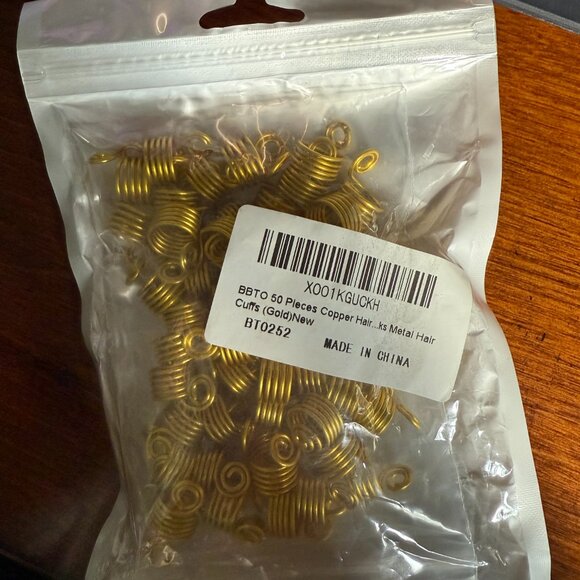 BBTO 50 Pieces Copper Hair Dreadlocks Coil Hair Wraps Braiding Dread Locks Metal - Picture 6 of 6